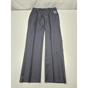 Leonardo Valenti Suit Pants Mens 36x36 Gray 100% Wool Dress Flat Front NWT